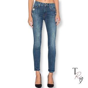 Mother The Looker Mid RIse Skinny Jeans Rough It Up Distressed Size 30